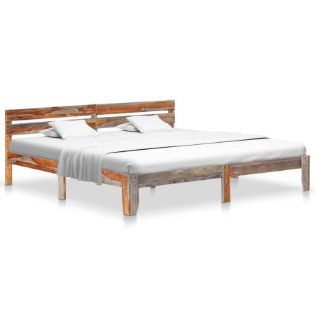 Estructura de cama sin colchón madera maciza 200x200 cm