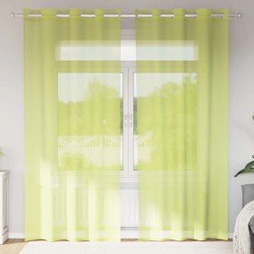 Cortinas de gasa con ojales 2 uds verde manzana 140x225 cm Cortinas de gasa con ojales 2 uds verde manzana 140x225 cm