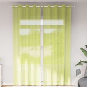 Cortinas de gasa con ojales 2 uds verde manzana 140x300 cm Cortinas de gasa con ojales 2 uds verde manzana 140x300 cm
