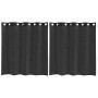 Cortinas de gasa con ojales 2 uds negro 140x140 cm