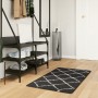 Alfombra de pelo largo moderna PAMPLONA negro y crema 60x110 cm