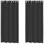 Cortinas de gasa con ojales 2 uds negro140x245 cm