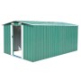 Metal garden shed in green, 257x392x181 cm by vidaXL, Sheds - Ref: Foro24-143344, Price: 441,21 €, Discount: %