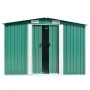 Gartenhaus aus grünem Metall 257x392x181 cm von vidaXL, Schuppen - Ref: Foro24-143344, Preis: 464,37 €, Rabatt: %