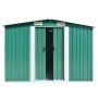 Metal garden shed in green, 257x392x181 cm by vidaXL, Sheds - Ref: Foro24-143344, Price: 441,21 €, Discount: %