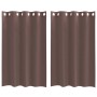 Cortinas de gasa con ojales 2 uds marrón 140x175 cm