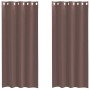 Cortinas de gasa con ojales 2 uds marrón 140x245 cm