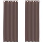 Cortinas de gasa con ojales 2 uds marrón 140x260 cm