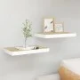 Schwebendes Wandregal 2 Stück MDF Eiche und Weiß 40x23x3,8 cm von vidaXL, Regale und Regale - Ref: Foro24-326571, Preis: 23,3...