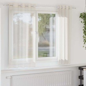 Cortinas de gasa con ojales 2 uds crema 140x140 cm Cortinas de gasa con ojales 2 uds crema 140x140 cm