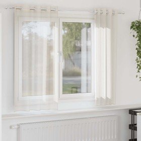 Cortinas de gasa con ojales 2 uds crema 140x175 cm Cortinas de gasa con ojales 2 uds crema 140x175 cm