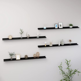 Estantes de pared 4 unidades negro 115x9x3 cm de vidaXL, Estantes y estanterías - Ref: Foro24-326671, Precio: 50,61 €, Descue...