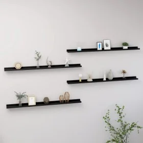 Wall shelves 4 units black 115x9x3 cm by vidaXL, Shelves and shelves - Ref: Foro24-326671, Price: 49,74 €, Discount: %