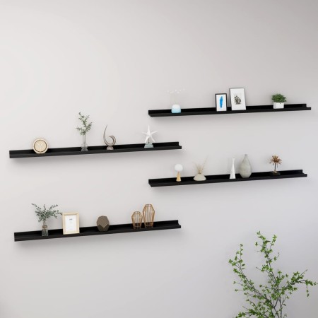 Wandregale 4 Einheiten schwarz 115x9x3 cm von vidaXL, Regale und Regale - Ref: Foro24-326671, Preis: 50,61 €, Rabatt: %