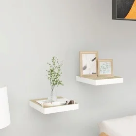 Floating wall shelf 2 pcs MDF oak and white 23x23.5x3.8 cm by vidaXL, Shelves and shelves - Ref: Foro24-326568, Price: 19,49 ...