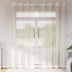 Cortinas de gasa con ojales 2 uds crema 140x245 cm Cortinas de gasa con ojales 2 uds crema 140x245 cm