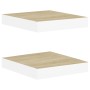 Floating wall shelf 2 pcs MDF oak and white 23x23.5x3.8 cm by vidaXL, Shelves and shelves - Ref: Foro24-326568, Price: 19,94 ...