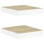 Schwebendes Wandregal 2 Stück MDF Eiche und Weiß 23x23,5x3,8 cm von vidaXL, Regale und Regale - Ref: Foro24-326568, Preis: 19...