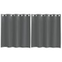 Cortinas de gasa con ojales 2 uds gris oscuro 140x140 cm