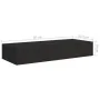 Wall shelves with drawer 2 units MDF black 60x23.5x10 cm by vidaXL, Shelves and shelves - Ref: Foro24-330258, Price: 99,53 €,...