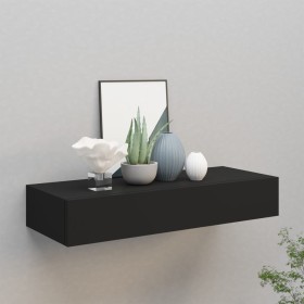 Schwarzes MDF-Wandregal mit Schublade 60x23,5x10 cm von vidaXL, Regale und Regale - Ref: Foro24-330257, Preis: 55,26 €, Rabat...