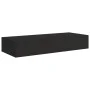 Black MDF wall shelf with drawer 60x23.5x10 cm by vidaXL, Shelves and shelves - Ref: Foro24-330257, Price: 66,45 €, Discount: %
