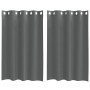 Cortinas de gasa con ojales 2 uds gris oscuro 140x175 cm