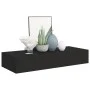Black MDF wall shelf with drawer 60x23.5x10 cm by vidaXL, Shelves and shelves - Ref: Foro24-330257, Price: 66,45 €, Discount: %