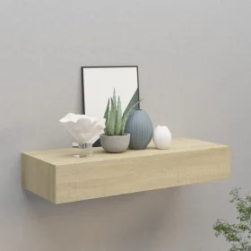 Oak MDF wall shelf with drawer 60x23.5x10 cm by vidaXL, Shelves and shelves - Ref: Foro24-330261, Price: 71,40 €, Discount: %