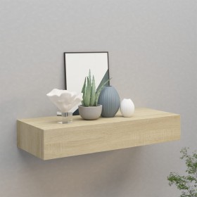 Wandregal aus Eichen-MDF mit Schublade 60x23,5x10 cm von vidaXL, Regale und Regale - Ref: Foro24-330261, Preis: 55,62 €, Raba...