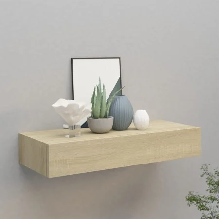 Oak MDF wall shelf with drawer 60x23.5x10 cm by vidaXL, Shelves and shelves - Ref: Foro24-330261, Price: 71,40 €, Discount: %
