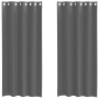 Cortinas de gasa con ojales 2 uds gris oscuro 140x225 cm