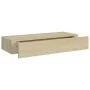 Oak MDF wall shelf with drawer 60x23.5x10 cm by vidaXL, Shelves and shelves - Ref: Foro24-330261, Price: 71,40 €, Discount: %
