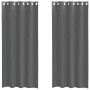 Cortinas de gasa con ojales 2 uds gris oscuro 140x245 cm
