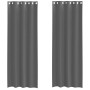 Cortinas de gasa con ojales 2 uds gris oscuro 140x260 cm