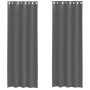 Cortinas de gasa con ojales 2 uds gris oscuro 140x300 cm