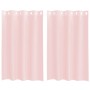 Cortinas de gasa con ojales 2 uds rosa claro 140x175 cm
