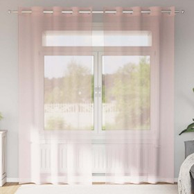 Cortinas de gasa con ojales 2 uds rosa claro 140x225 cm Cortinas de gasa con ojales 2 uds rosa claro 140x225 cm