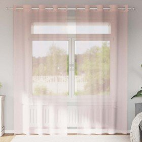 Cortinas de gasa con ojales 2 uds rosa claro 140x225 cm Cortinas de gasa con ojales 2 uds rosa claro 140x225 cm