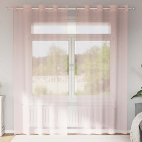 Cortinas de gasa con ojales 2 uds rosa claro 140x245 cm Cortinas de gasa con ojales 2 uds rosa claro 140x245 cm