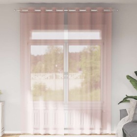 Cortinas de gasa con ojales 2 uds rosa claro 140x300 cm Cortinas de gasa con ojales 2 uds rosa claro 140x300 cm
