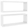 Cube wall shelves 2 pcs glossy white engineered wood by vidaXL, Shelves and shelves - Ref: Foro24-807151, Price: 39,14 €, Dis...