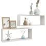 Cube wall shelves 2 pcs glossy white engineered wood by vidaXL, Shelves and shelves - Ref: Foro24-807151, Price: 39,14 €, Dis...