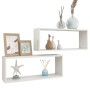 Würfelförmige Wandregale, 2 Stück, glänzend weißes Holzwerkstoff von vidaXL, Regale und Regale - Ref: Foro24-807151, Preis: 3...