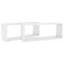 Cube wall shelves 2 pcs glossy white engineered wood by vidaXL, Shelves and shelves - Ref: Foro24-807151, Price: 39,14 €, Dis...