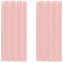 Cortinas de gasa con ojales 2 uds rosa 140x225 cm