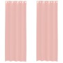 Cortinas de gasa con ojales 2 uds rosa 140x260 cm