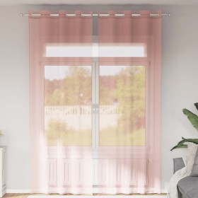 Cortinas de gasa con ojales 2 uds rosa 140x300 cm Cortinas de gasa con ojales 2 uds rosa 140x300 cm