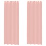 Cortinas de gasa con ojales 2 uds rosa 140x300 cm