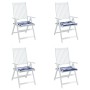 Gartenstuhlkissen 4 Stück blau-weiß gestreifter Stoff 40x40x3cm von vidaXL, Kissen für Stühle und Sofas - Ref: Foro24-361012,...